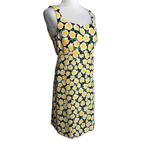 Diane von Furstenberg for Target 90s Shift Yellow Poppy Mini Dress Women's Sz 6 - Picture 7 of 12